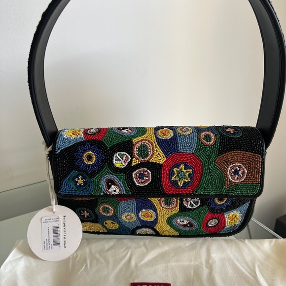 STAUD Tommy Beaded Bag Millefiore Black - Picture 8 of 16